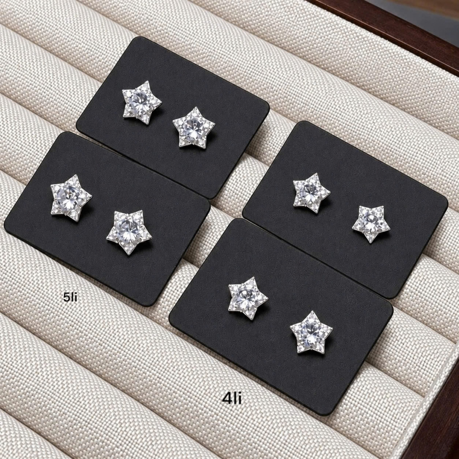 Bông Tai Bạc Nam Ngôi Sao Đính Đá Trắng – Star Diamond 4Li/5Li - Ảnh 6