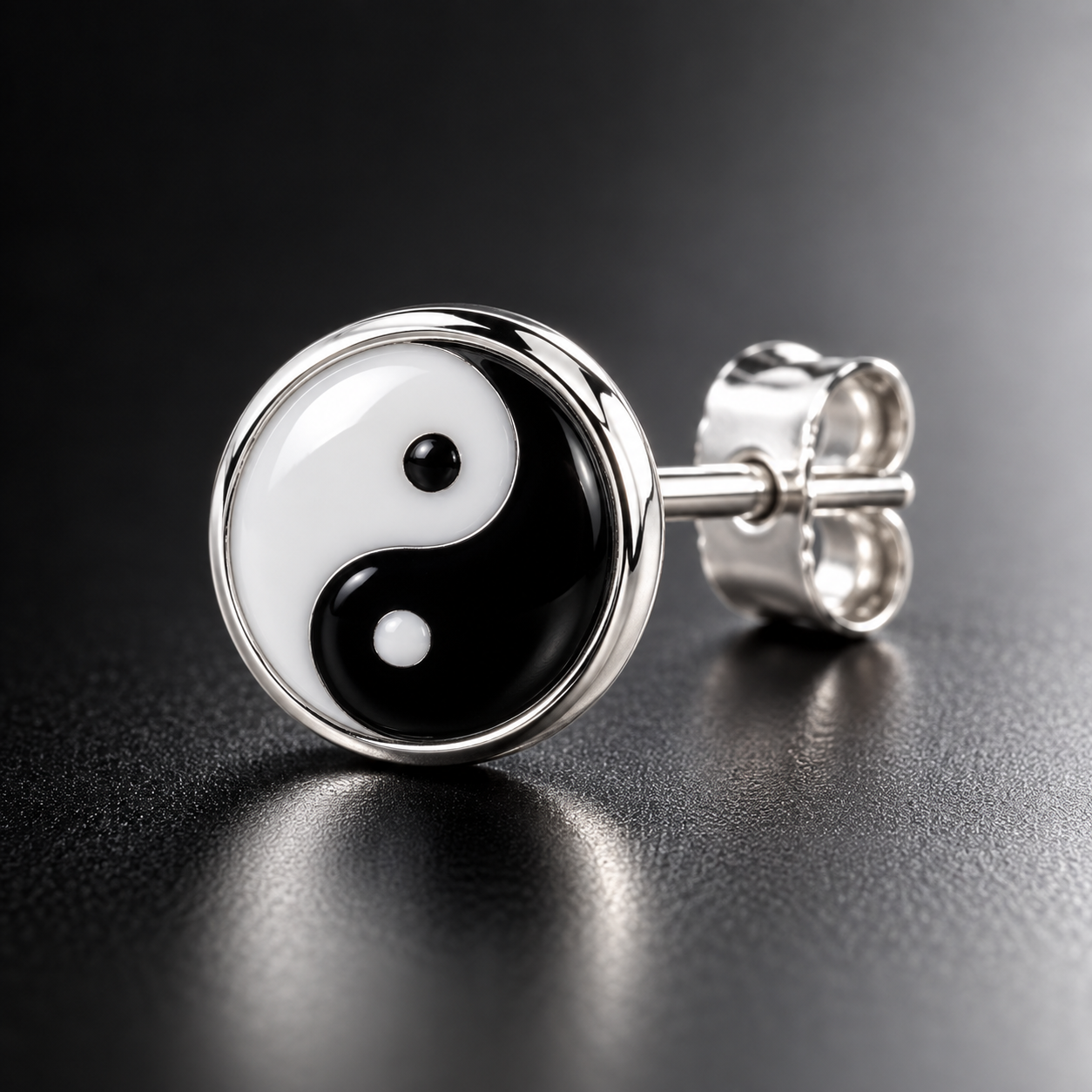 Bông Tai Bạc Nam Thái Cực Âm Dương – Yin Yang - Ảnh 3