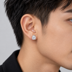 Alternative view of Bông Tai Bạc Nam Đính Đá Trắng Moissanite – Classic Diamond 4Li/5Li/6Li