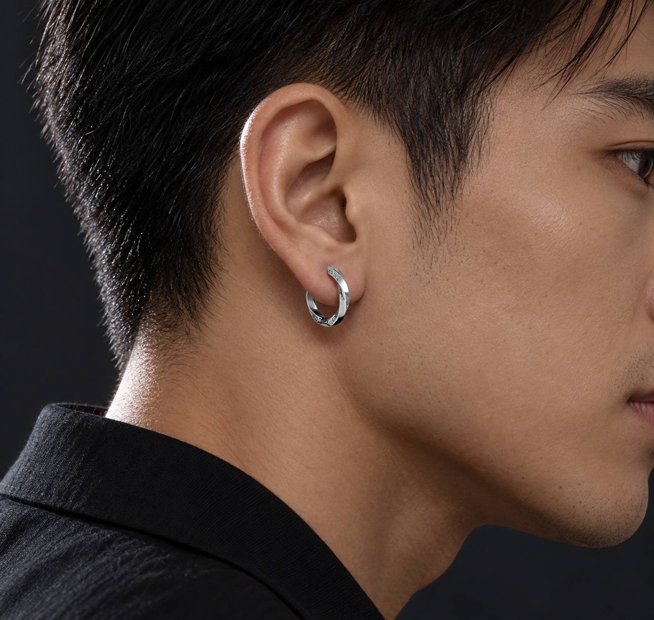 Bông Tai Bạc Nam Khoen Xoắn – Silver Twist - Ảnh 6