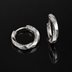 Bông Tai Bạc Nam Khoen Xoắn – Silver Twist