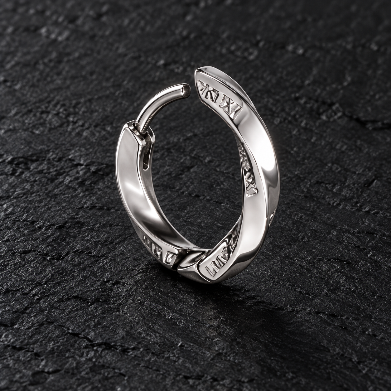 Bông Tai Bạc Nam Khoen Xoắn – Silver Twist - Ảnh 3