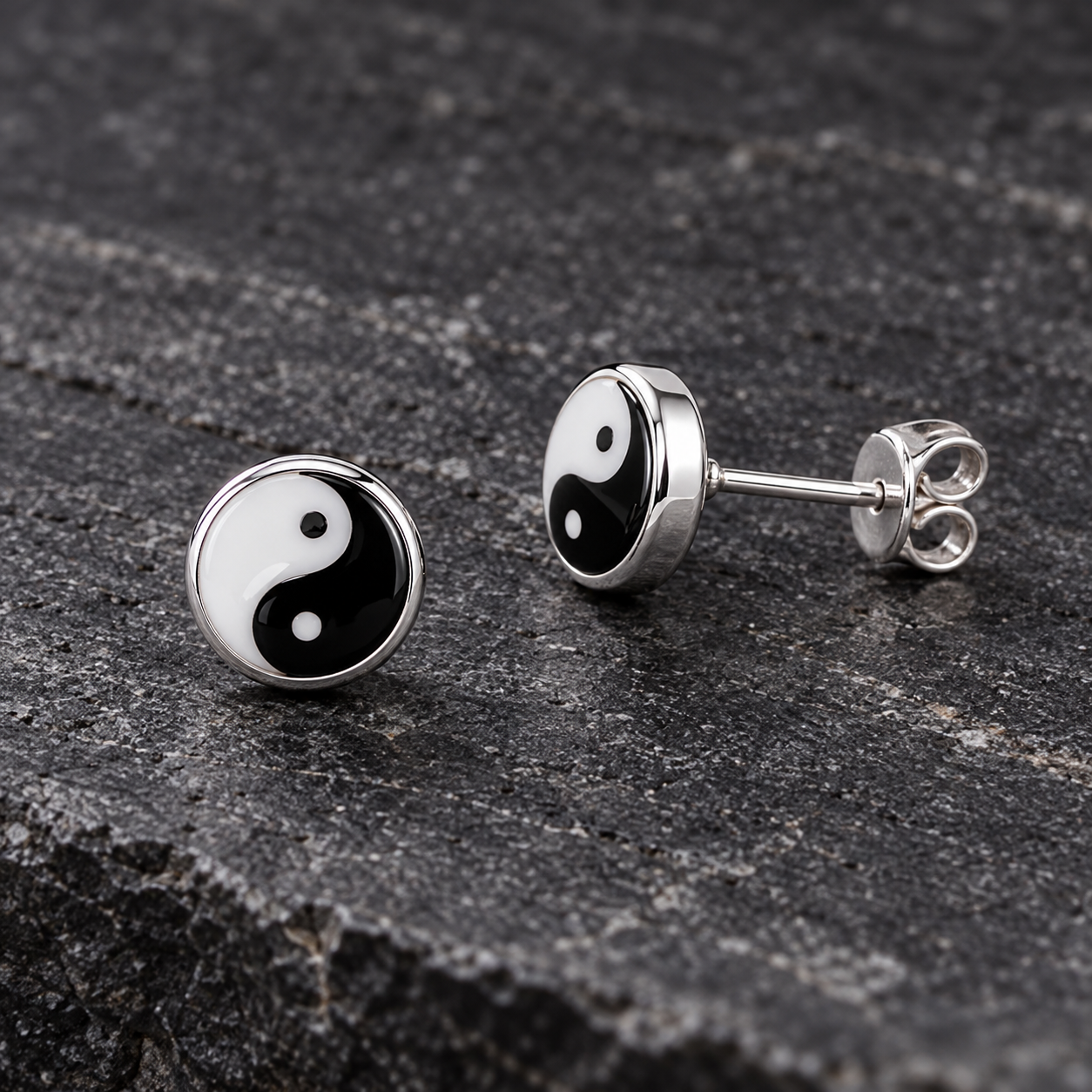 Bông Tai Bạc Nam Thái Cực Âm Dương – Yin Yang - Ảnh 6