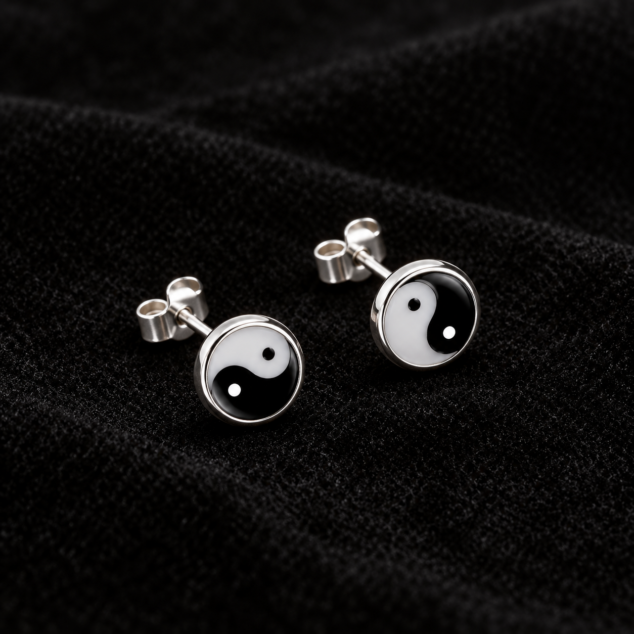 Bông Tai Bạc Nam Thái Cực Âm Dương – Yin Yang - Ảnh 4