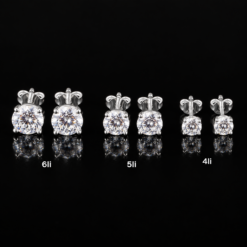 Bông Tai Bạc Nam Đính Đá Trắng Moissanite – Classic Diamond 4Li/5Li/6Li