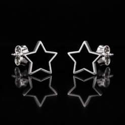 Bông Tai Bạc Nam Ngôi Sao Đen – Black Star